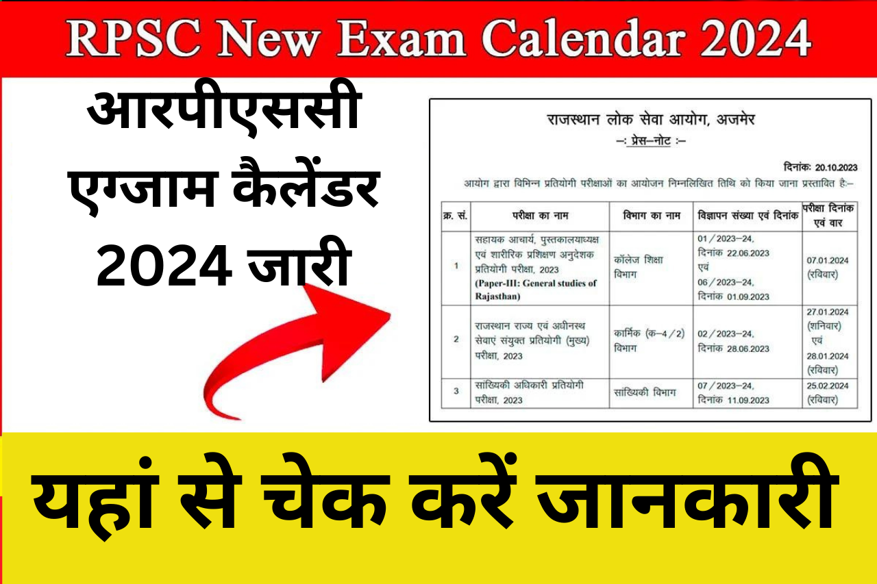 RPSC Exam Calendar 2024: आरपीएससी एग्जाम कैलेंडर 2024 जारी, यहां से चेक करें जानकारी